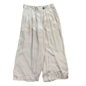 Zero Degrees Celsius Wrap Front Pants Cropped 100% Silk Medium Luxury Minimalist